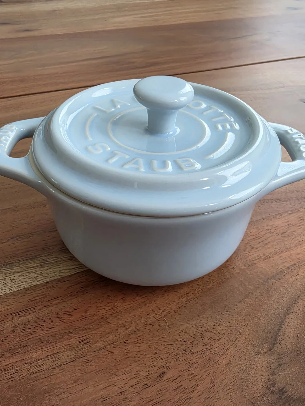 Staub Light Blue Ceramic Mini Cocotte with Lid - NIB